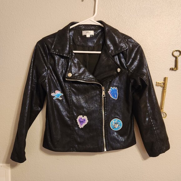 D-Signed Other - D-Signed Girls blue/ purple Suede Moto Jacket Zip Up Lined Jacket size 8 girls